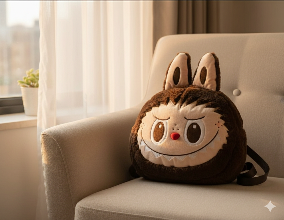 Morral Labubu 3D – Felpa Kawaii con Estilo Propio