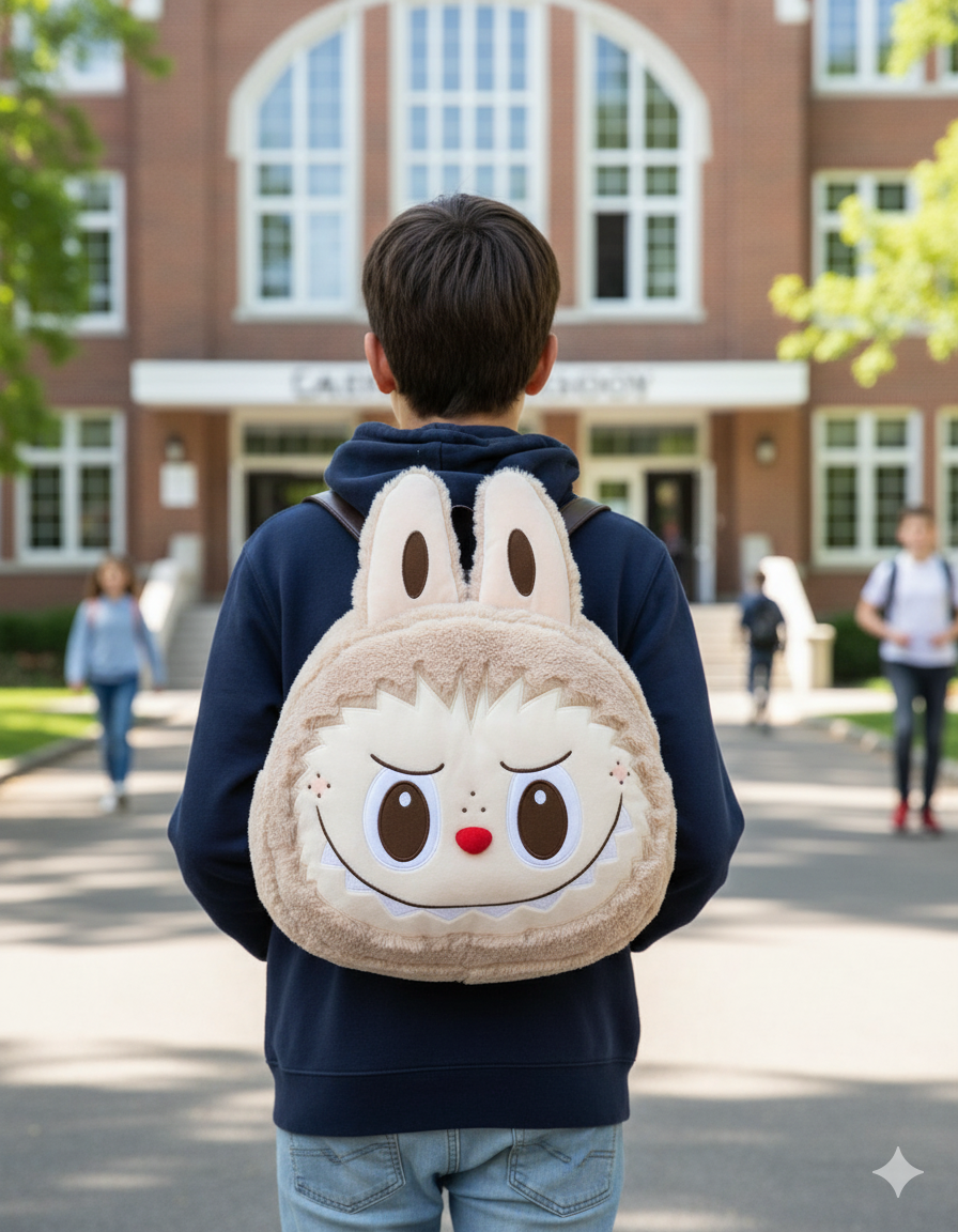 Morral Labubu 3D – Felpa Kawaii con Estilo Propio