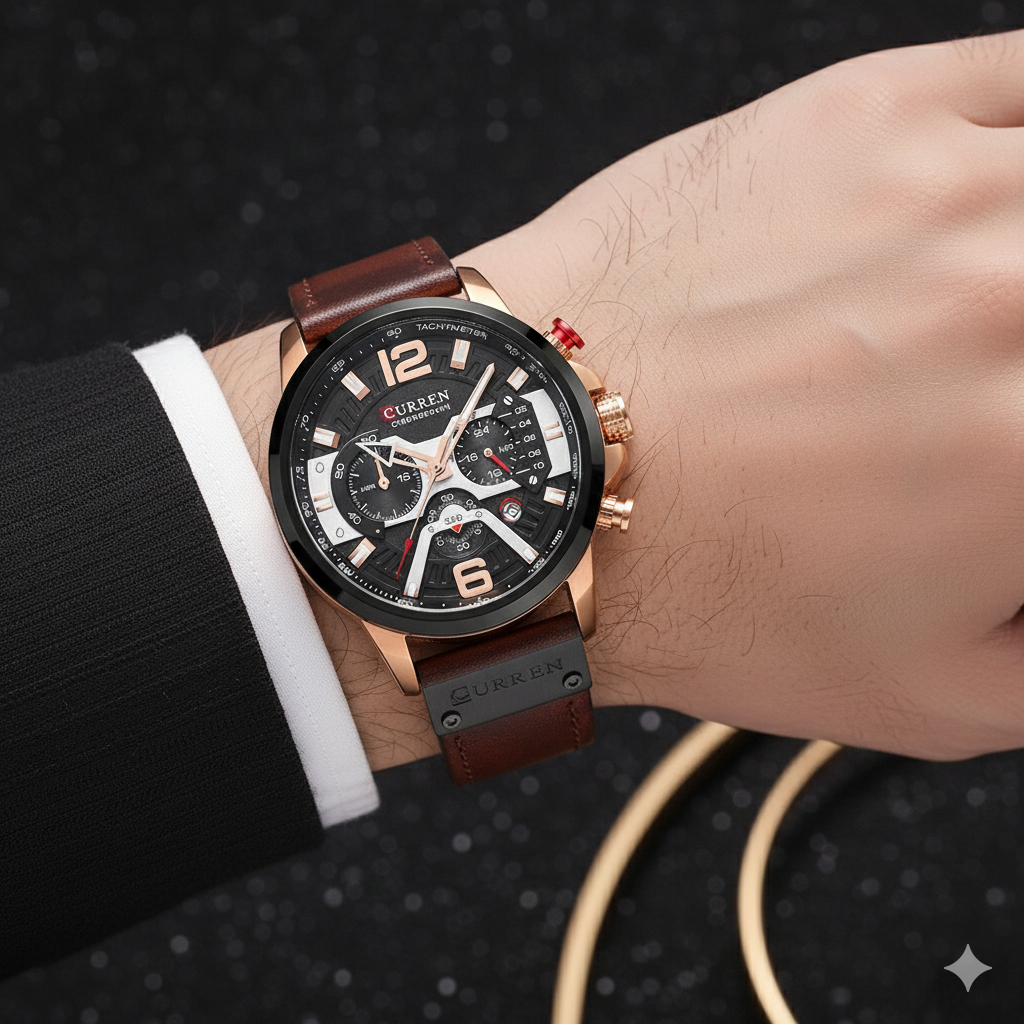 Reloj Curren 8329 Cronografo Cuero