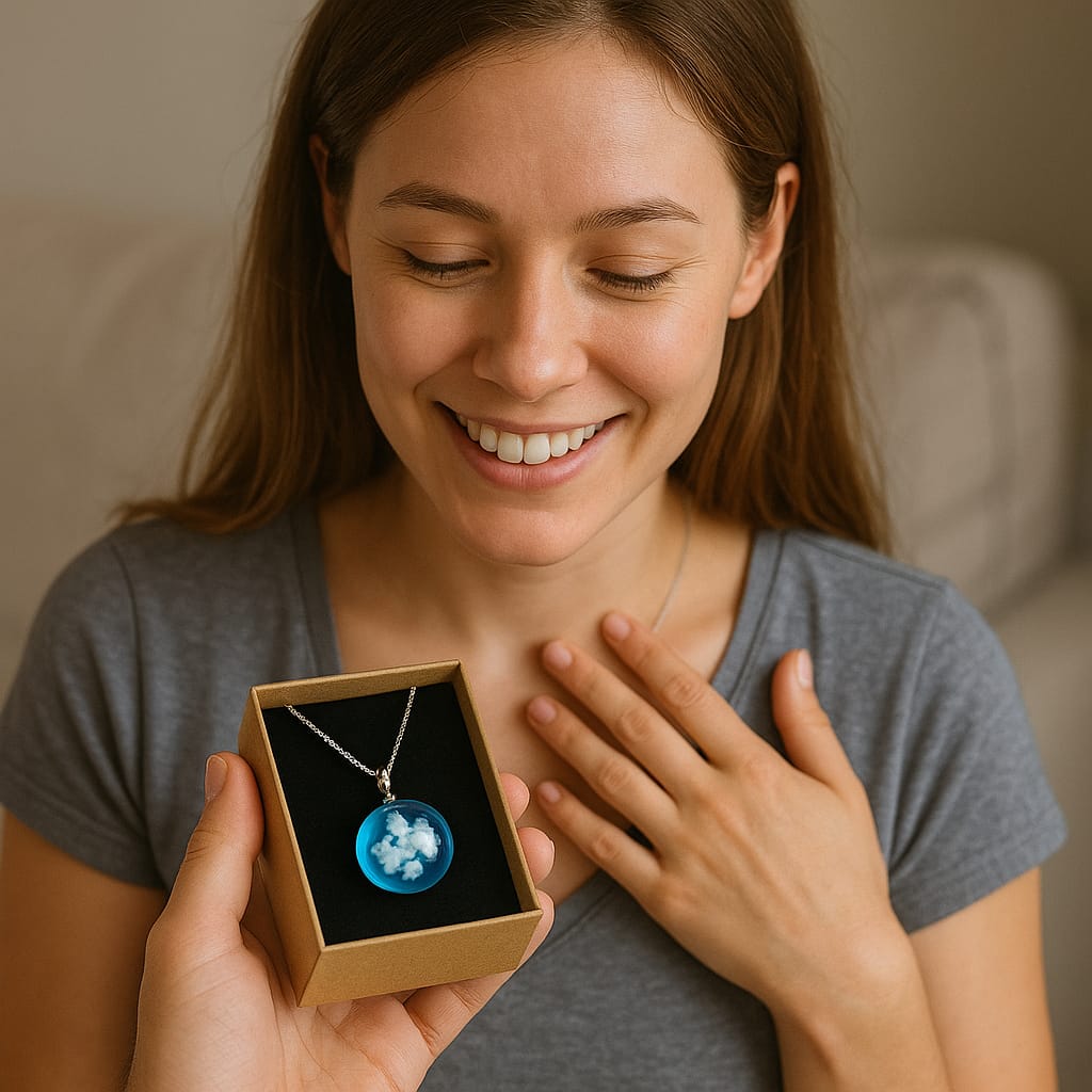 Collar Cielo Eterno – Un pedacito del cielo colgando de tu cuello.