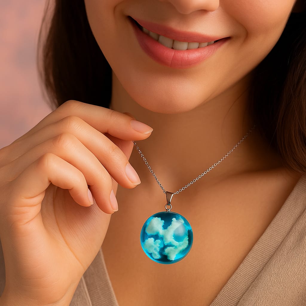Collar Cielo Eterno – Un pedacito del cielo colgando de tu cuello.