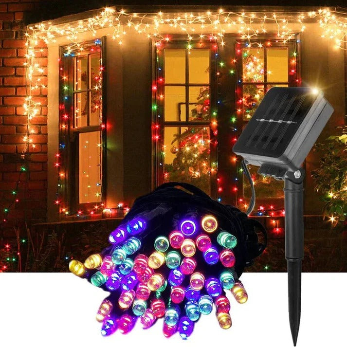 🌞 Luces Navideñas LED Solares – Ilumina sin cables ni enchufes ⚡