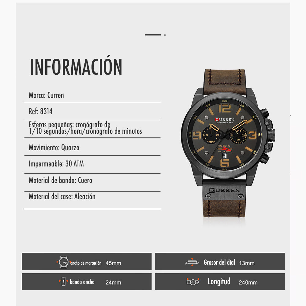 Curren 8314 – Reloj Masculino de Precisión y Estilo Atemporal