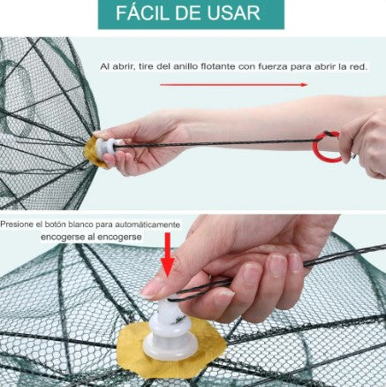 🐟 Trampa de Pesca Retráctil – Plegable, Segura y Lista para Capturar Más