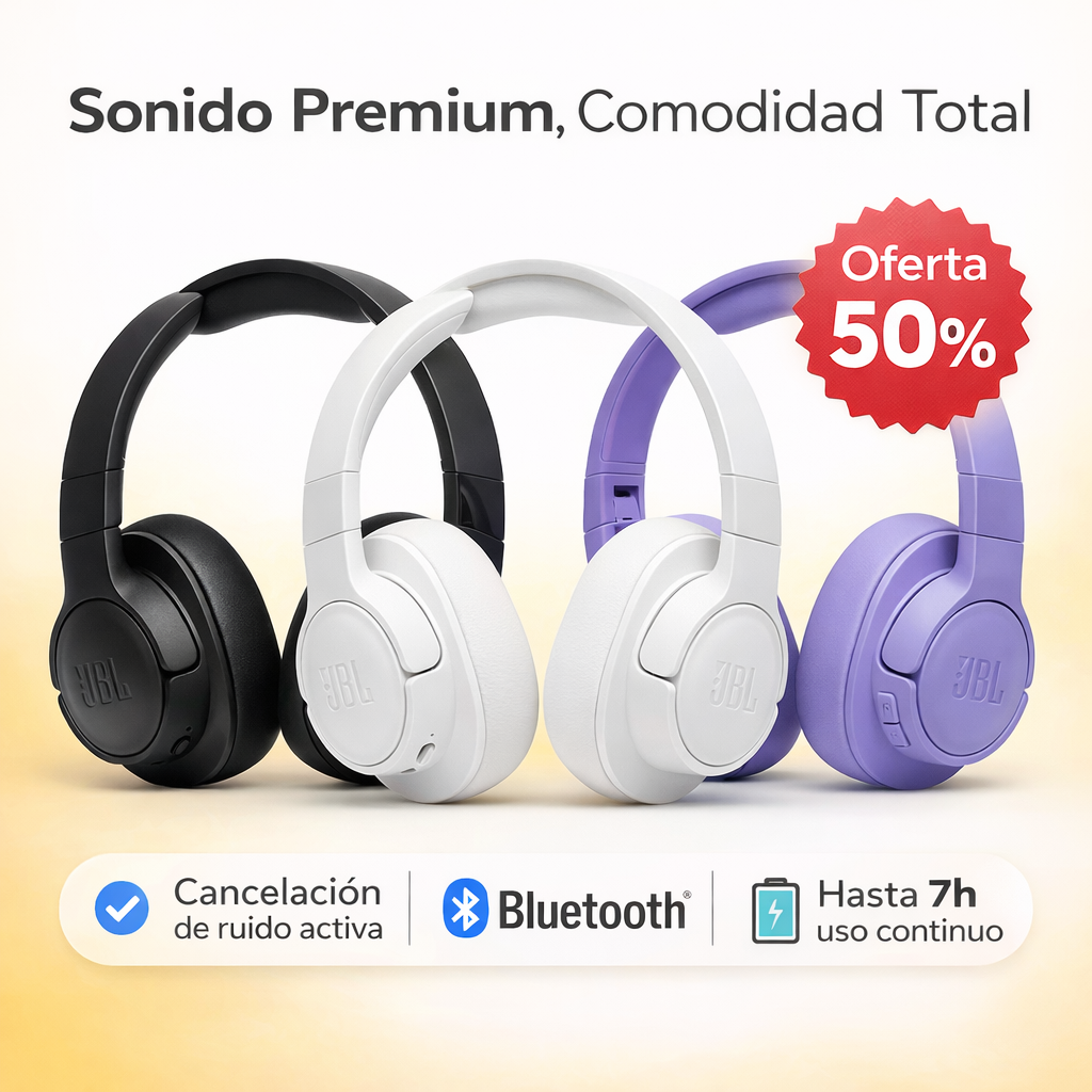 Audífonos Inalámbricos Over-Ear | Sonido Envolvente y Comodidad Total