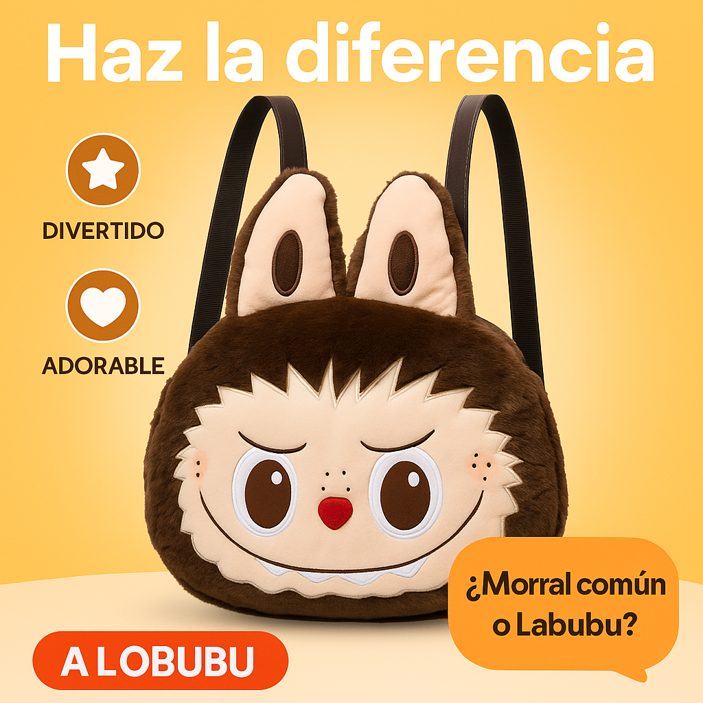 Morral Labubu 3D – Felpa Kawaii con Estilo Propio