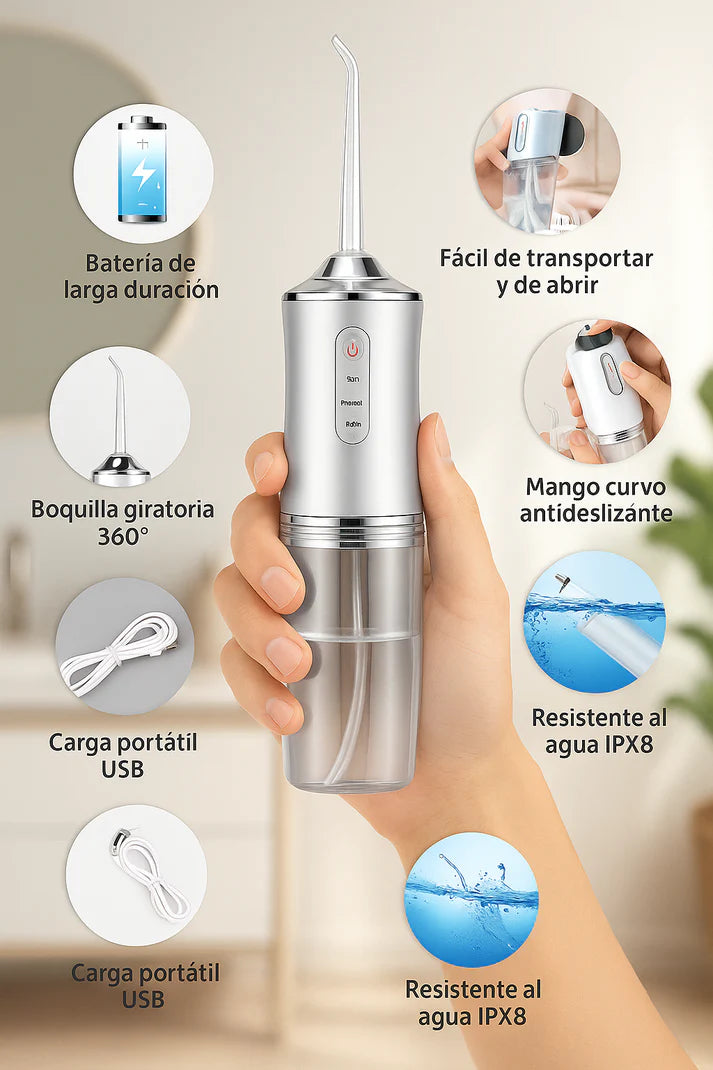 Irrigador Oral Profesional USB – Higiene Completa en 3 Modos