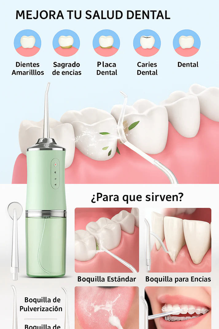 Irrigador Oral Profesional USB – Higiene Completa en 3 Modos