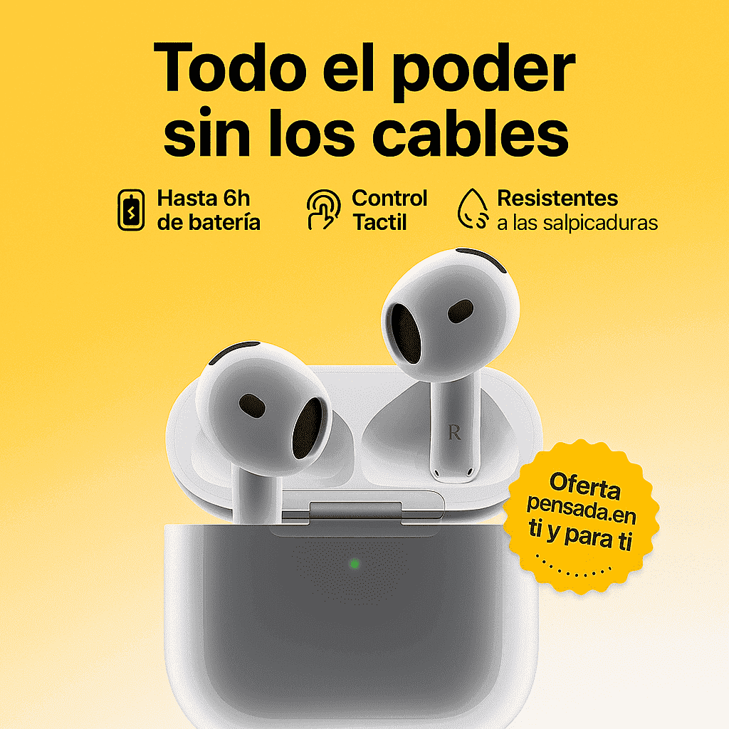 Vive la experiencia Apple sin pagar de más. AIRPODS 4.  🎧