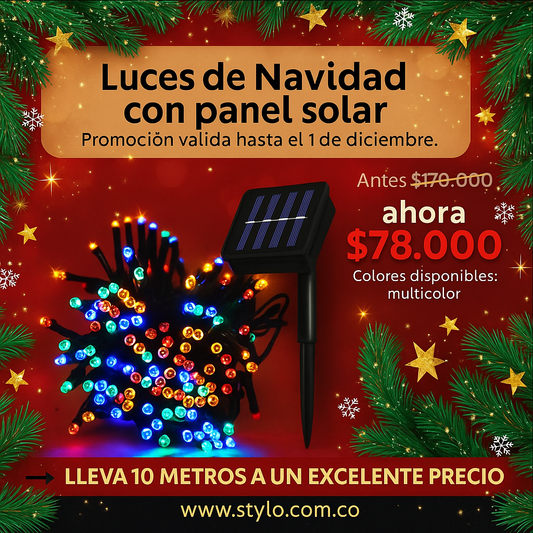 🌞 Luces Navideñas LED Solares – Ilumina sin cables ni enchufes ⚡