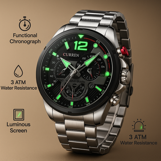 Reloj Curren 8395 Cronógrafos Acero inoxidable. El reloj que combina fuerza y elegancia