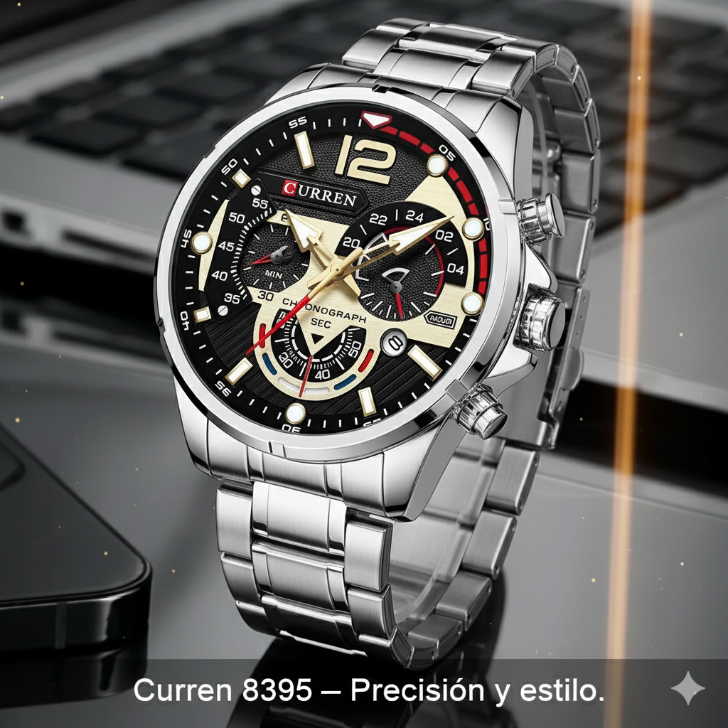 Reloj Curren 8395 Cronógrafos Acero inoxidable. El reloj que combina fuerza y elegancia