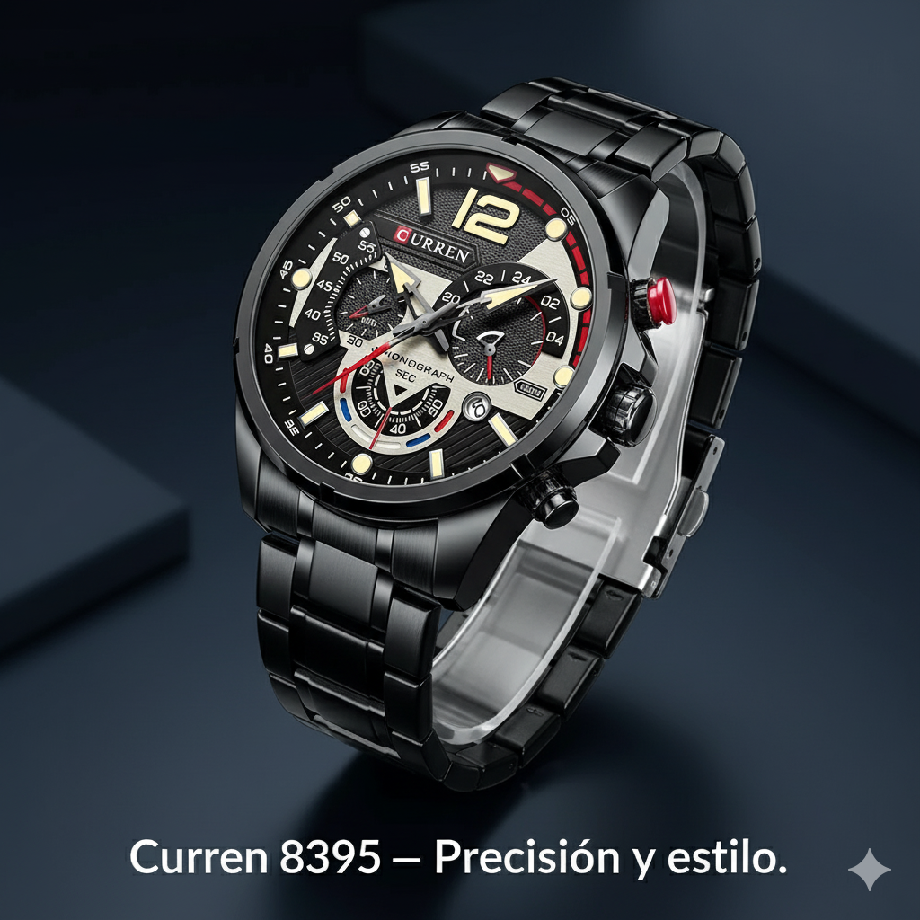 Reloj Curren 8395 Cronógrafos Acero inoxidable. El reloj que combina fuerza y elegancia
