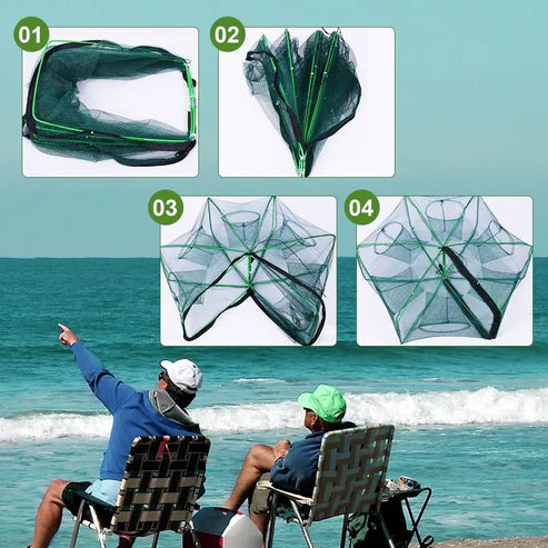🐟 Trampa de Pesca Retráctil – Plegable, Segura y Lista para Capturar Más